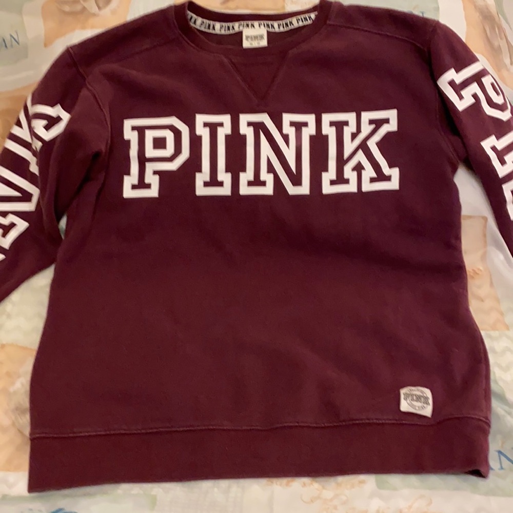 Pink Victoria’s Secret extra small maroon sweatshirt